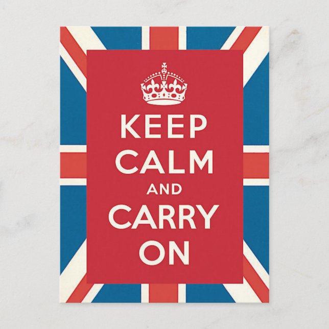 Keep Calm and Carry On Postcard (Front)