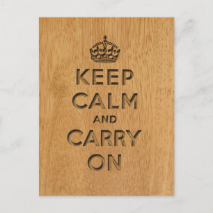 Keep Calm And Carry On Postcard