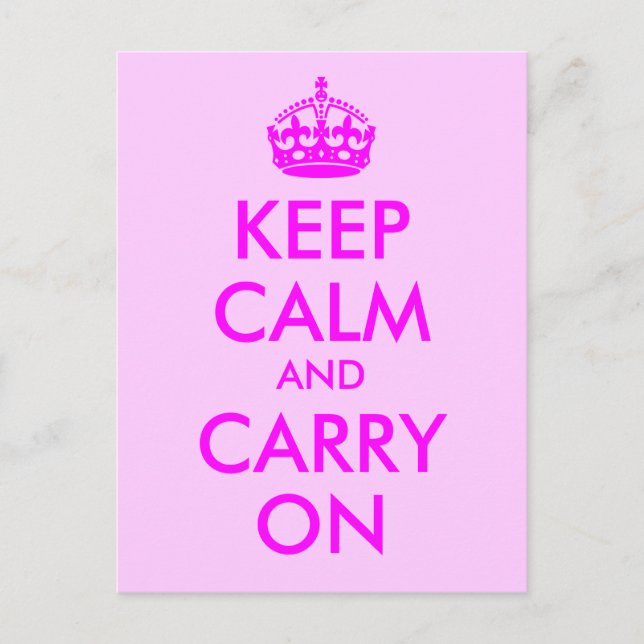 Keep Calm and Carry On Postcard (Front)