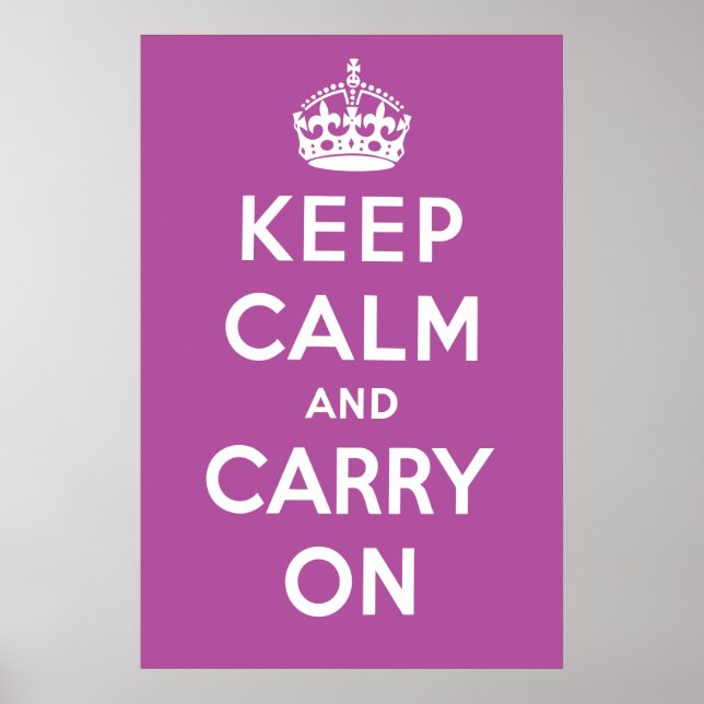 Keep Calm and Carry On Poster - Purple (Front)
