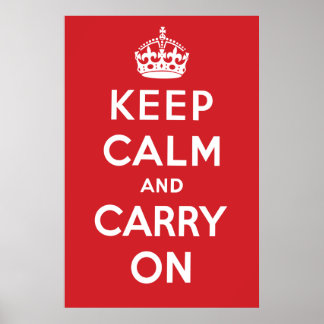 Keep Calm and Carry On Poster - Red