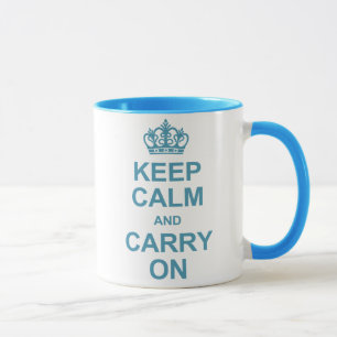Keep calm and carry on - powder blue mug