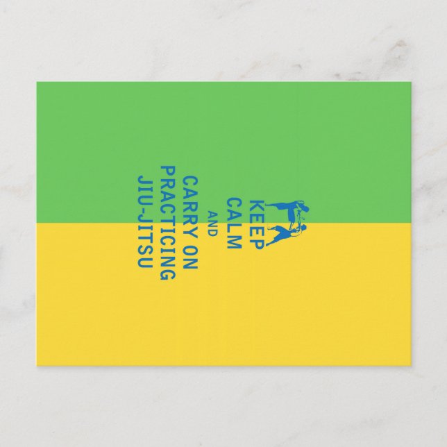 Keep Calm and Carry On Practicing Jiu-Jitsu Postcard (Front)