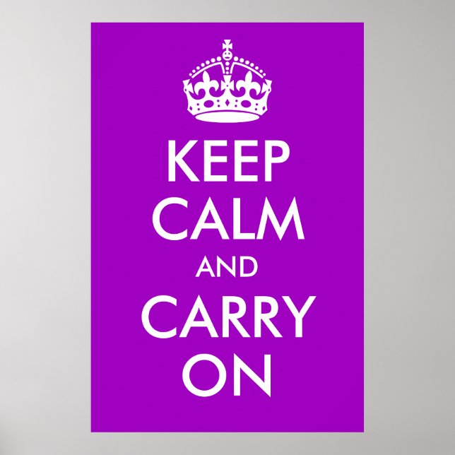Keep Calm and Carry On Purple Print (Front)