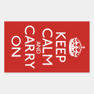 Keep Calm And Carry On Rectangular Sticker
