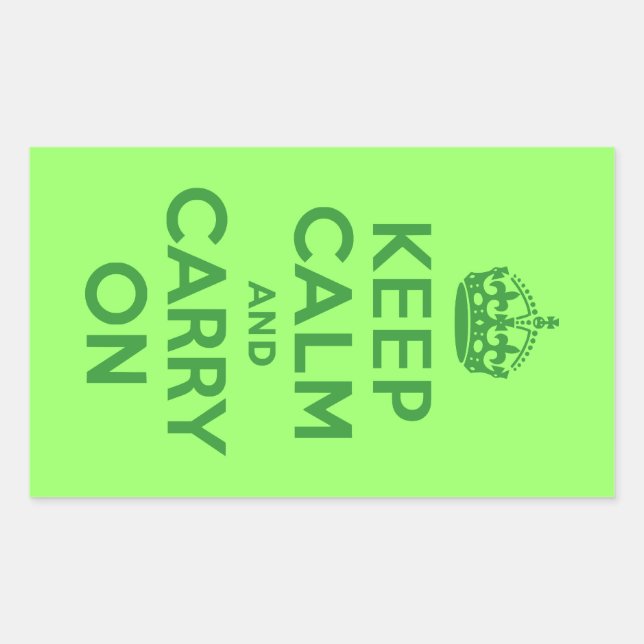 Keep Calm and Carry On Rectangular Sticker (Front)