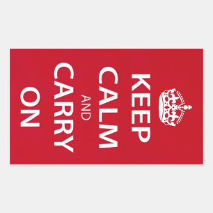 Keep Calm and Carry On Rectangular Sticker