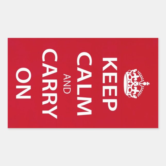 Keep Calm and Carry On Rectangular Sticker (Front)