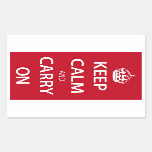 Keep Calm And Carry On Rectangular Stickers