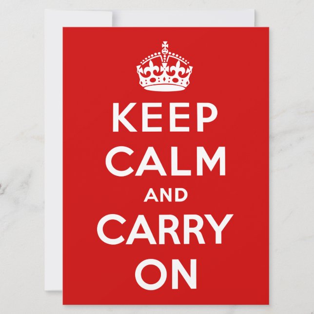 Keep Calm and Carry On (Red Design) Card (Front)
