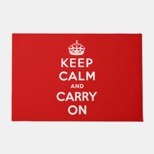 Keep Calm and Carry On (Red Design) Doormat