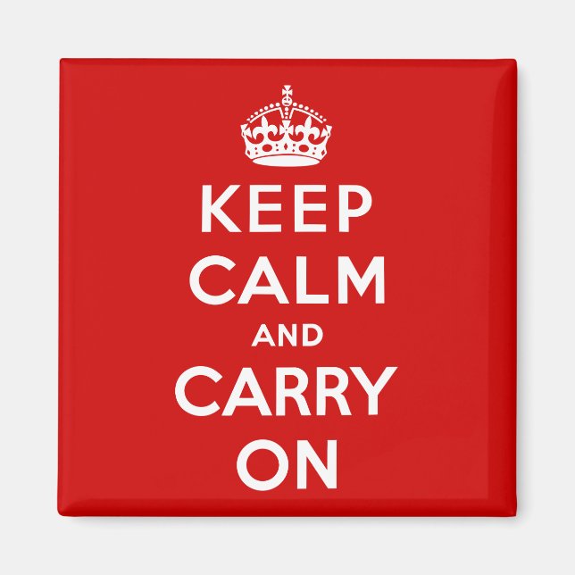 Keep Calm and Carry On (Red Design) Magnet (Front)
