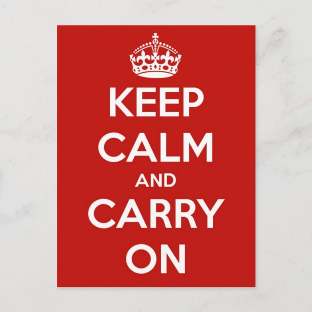 Keep Calm and Carry On Red Postcard (Front)