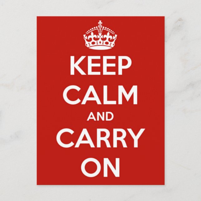 Keep Calm and Carry On Red Postcard (Front)