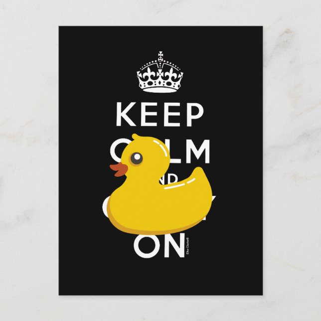 Keep Calm and Carry On Rubber Ducky Humour Card (Front)