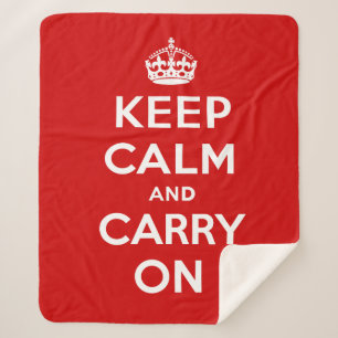 Keep Calm and Carry On Sherpa Blanket