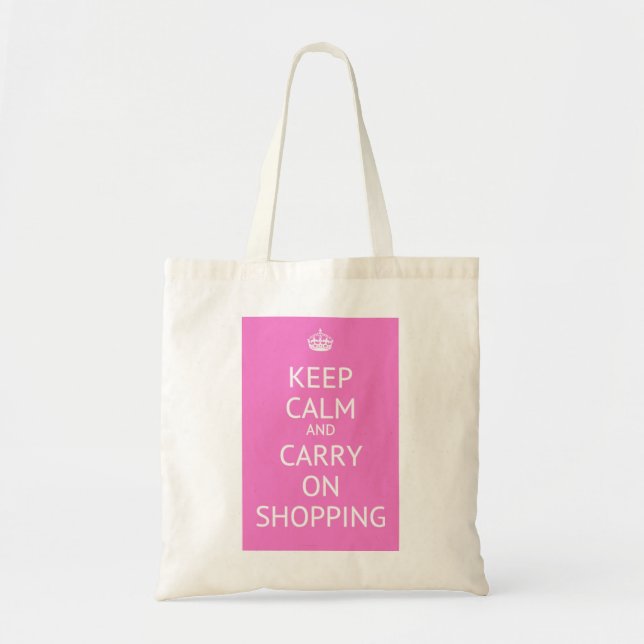 Keep calm and carry on shopping tote bag (Front)