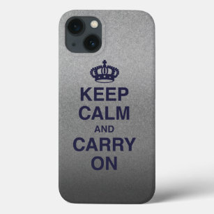 KEEP CALM AND CARRY ON   SILVER SHINE iPhone 13 CASE