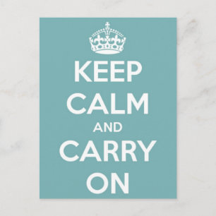 Keep Calm and Carry On Sky Blue Postcard