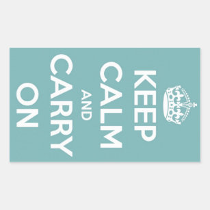 Keep Calm and Carry On Sky Blue Stickers