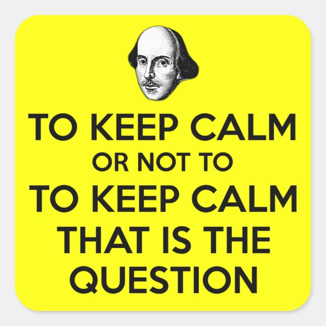 Keep calm and carry on square sticker (Front)
