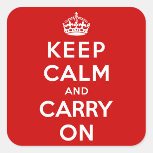 Keep Calm and Carry On Square Sticker
