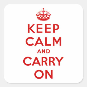 Keep Calm and Carry On Square Sticker