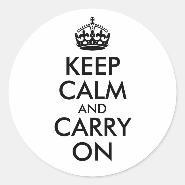 Keep Calm and Carry On Sticker (Front)
