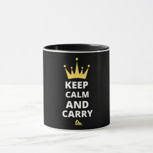 Keep Calm And Carry On Text Mug