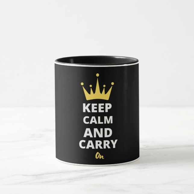 Keep Calm And Carry On Text Mug (Center)
