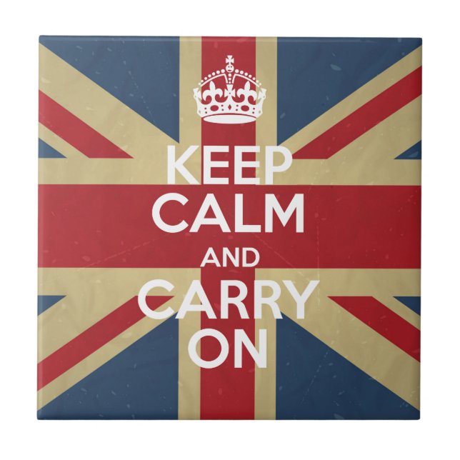 Keep Calm And Carry On Tile (Front)