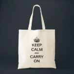 Keep Calm and Carry On Tote Bag<br><div class="desc">keep calm and carry on trendy carrying bag for shopping</div>