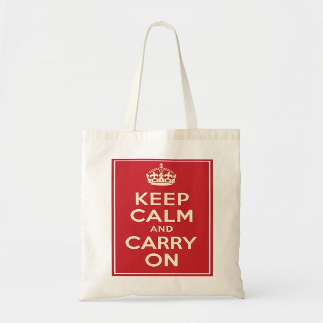 Keep Calm and carry on Tote Bag (Front)