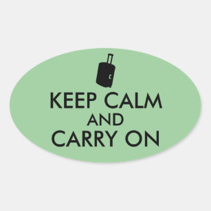 Keep Calm and Carry On Travel Custom Oval Sticker