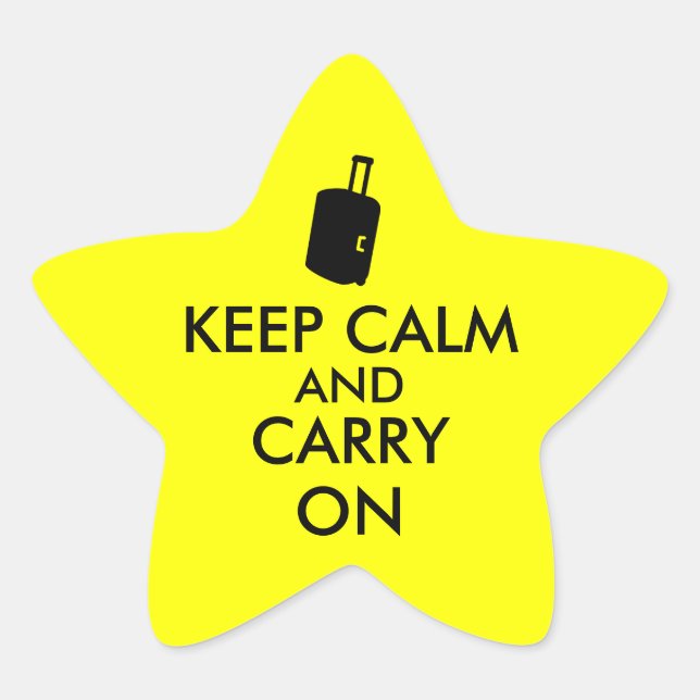 Keep Calm and Carry On Travel Custom Star Sticker (Front)