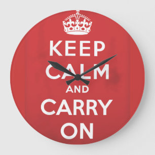 keep calm and carry on travel poster large clock
