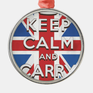 keep calm and carry on travel poster metal ornament