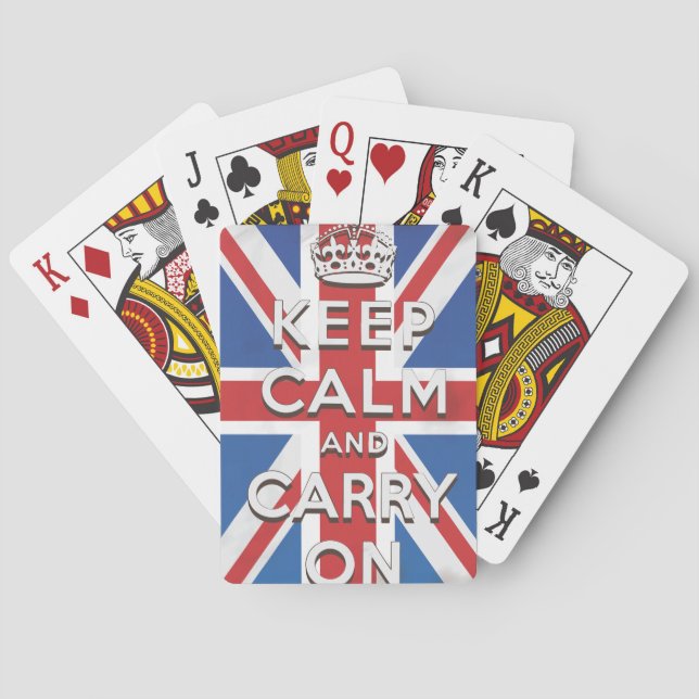 keep calm and carry on travel poster playing cards (Back)