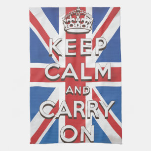 keep calm and carry on travel poster tea towel