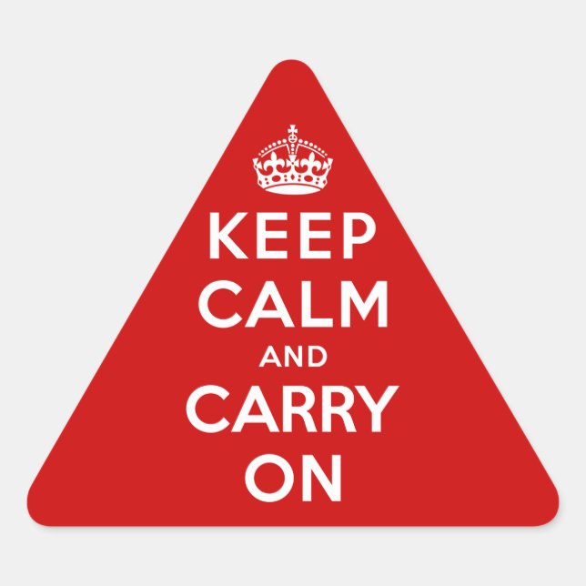 Keep Calm and Carry On Triangle Sticker (Front)