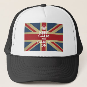 Keep Calm And Carry On Trucker Hat