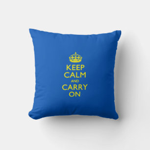 KEEP CALM AND CARRY ON True Blue Cushion