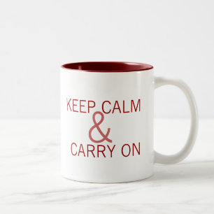 Keep Calm and Carry On Two-Tone Coffee Mug