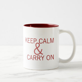 Keep Calm and Carry On Two-Tone Coffee Mug
