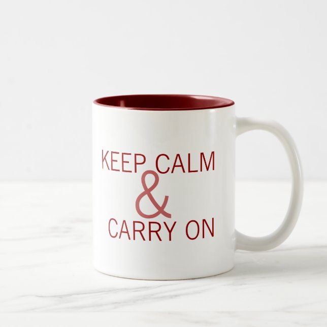 Keep Calm and Carry On Two-Tone Coffee Mug (Right)