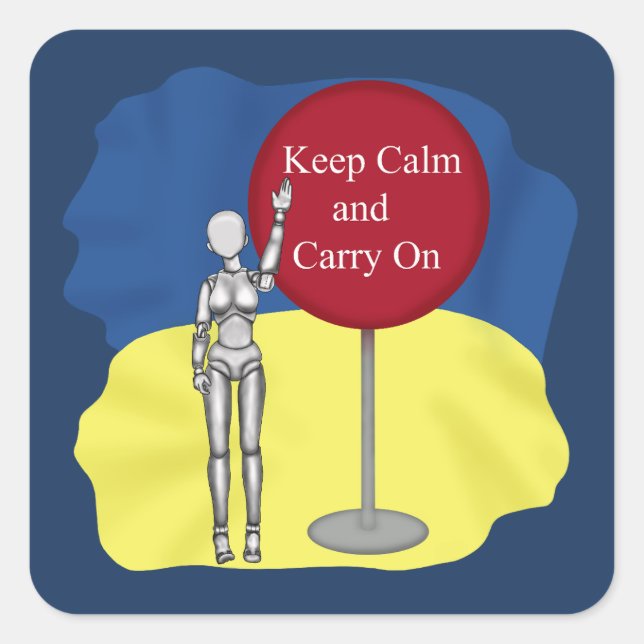 Keep Calm and Carry On . Ukraine strong Square Sticker (Front)