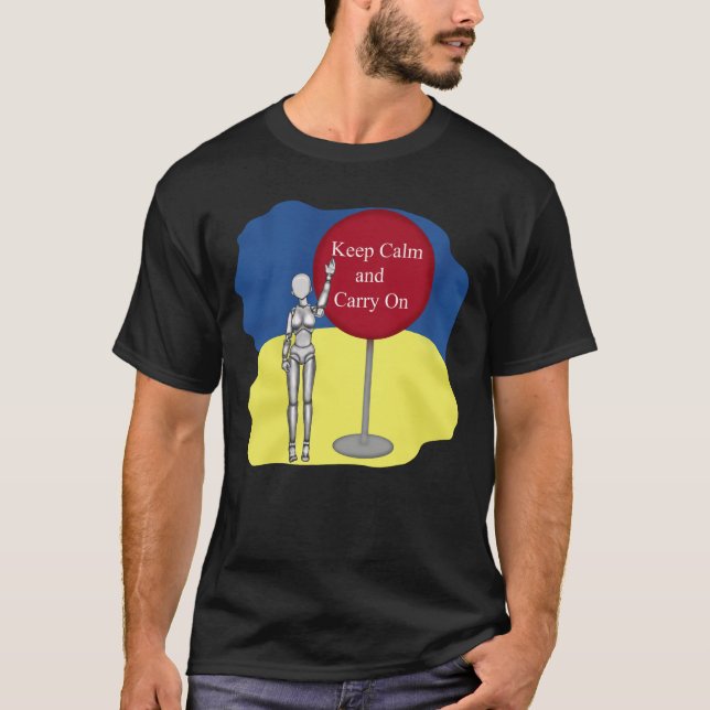 Keep Calm and Carry On . Ukraine strong T-Shirt (Front)