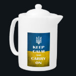 Keep calm and carry on Ukrainian emblem trident<br><div class="desc">Keep calm and carry on Ukrainian flag</div>