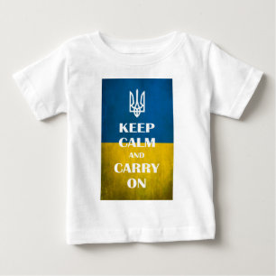 Keep calm and carry on Ukrainian emblem trident Baby T-Shirt