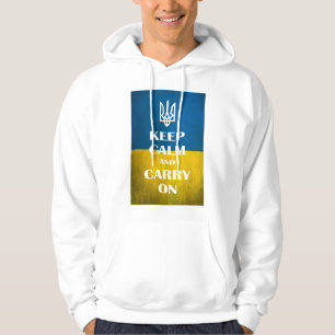 Keep calm and carry on Ukrainian emblem trident   Hoodie